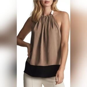 NWT REISS Faye Halter Drape Back Top Size 0